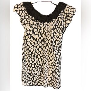 Carole Little Black and Cream Patterned Blouse